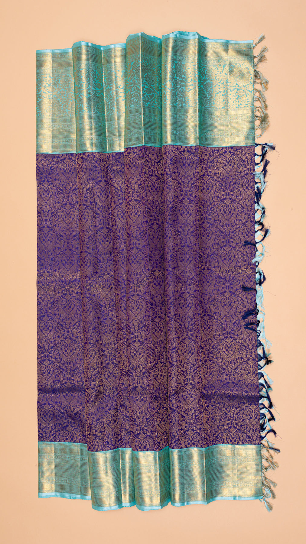 Kanchipuram Silk Brocade Royal Blue Saree