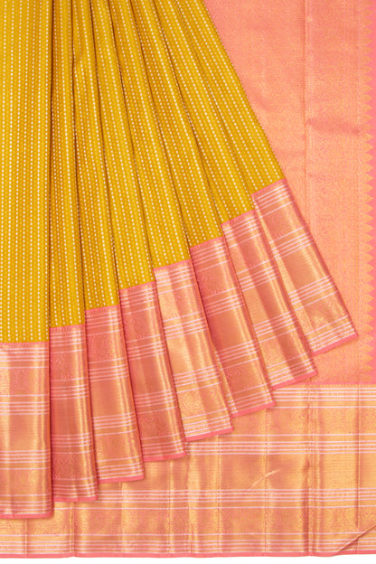 Kanchipuram Silk Brocade Yellow Saree