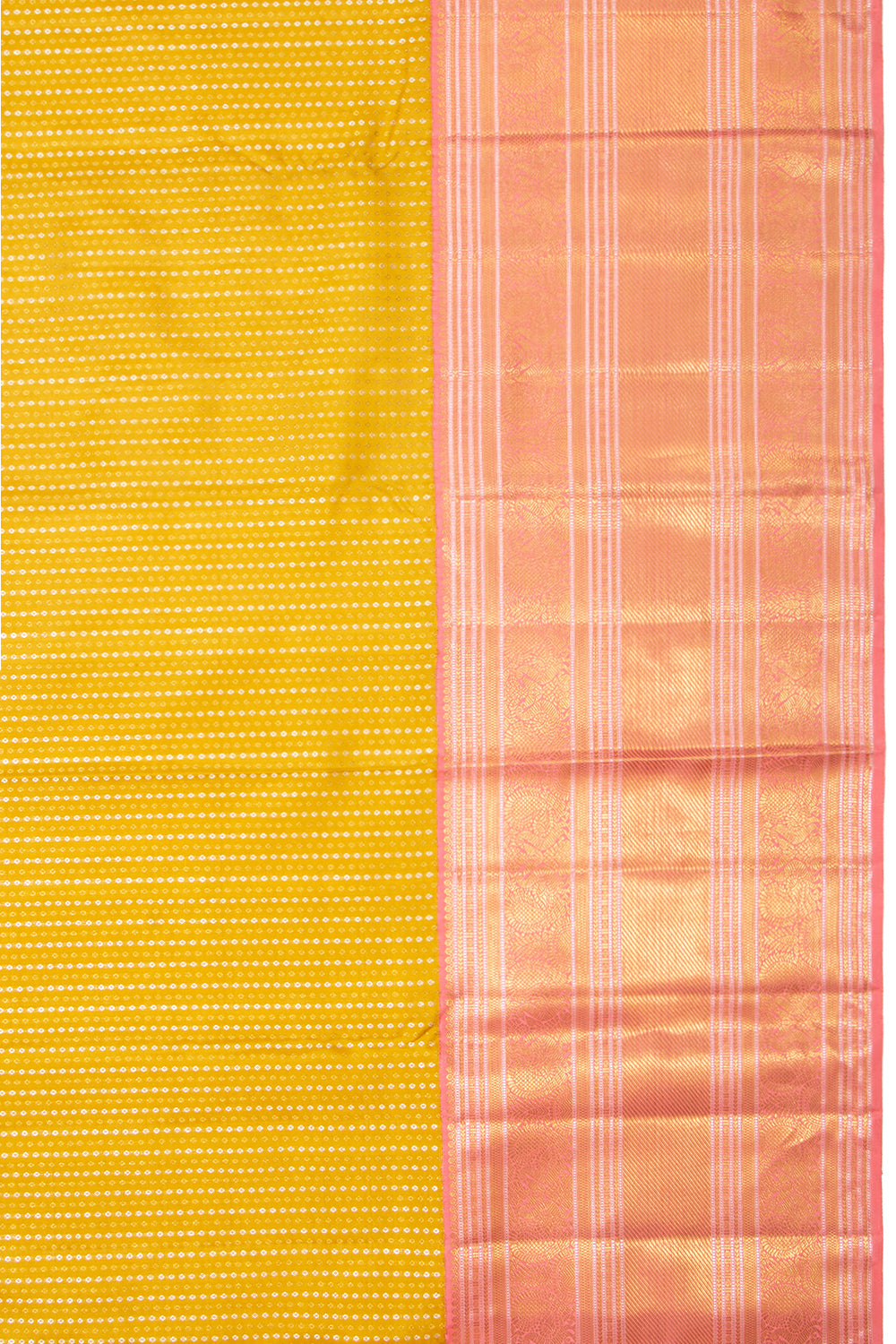 Kanchipuram Silk Brocade Yellow Saree