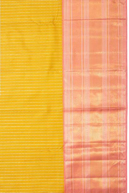 Kanchipuram Silk Brocade Yellow Saree