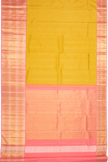 Kanchipuram Silk Brocade Yellow Saree