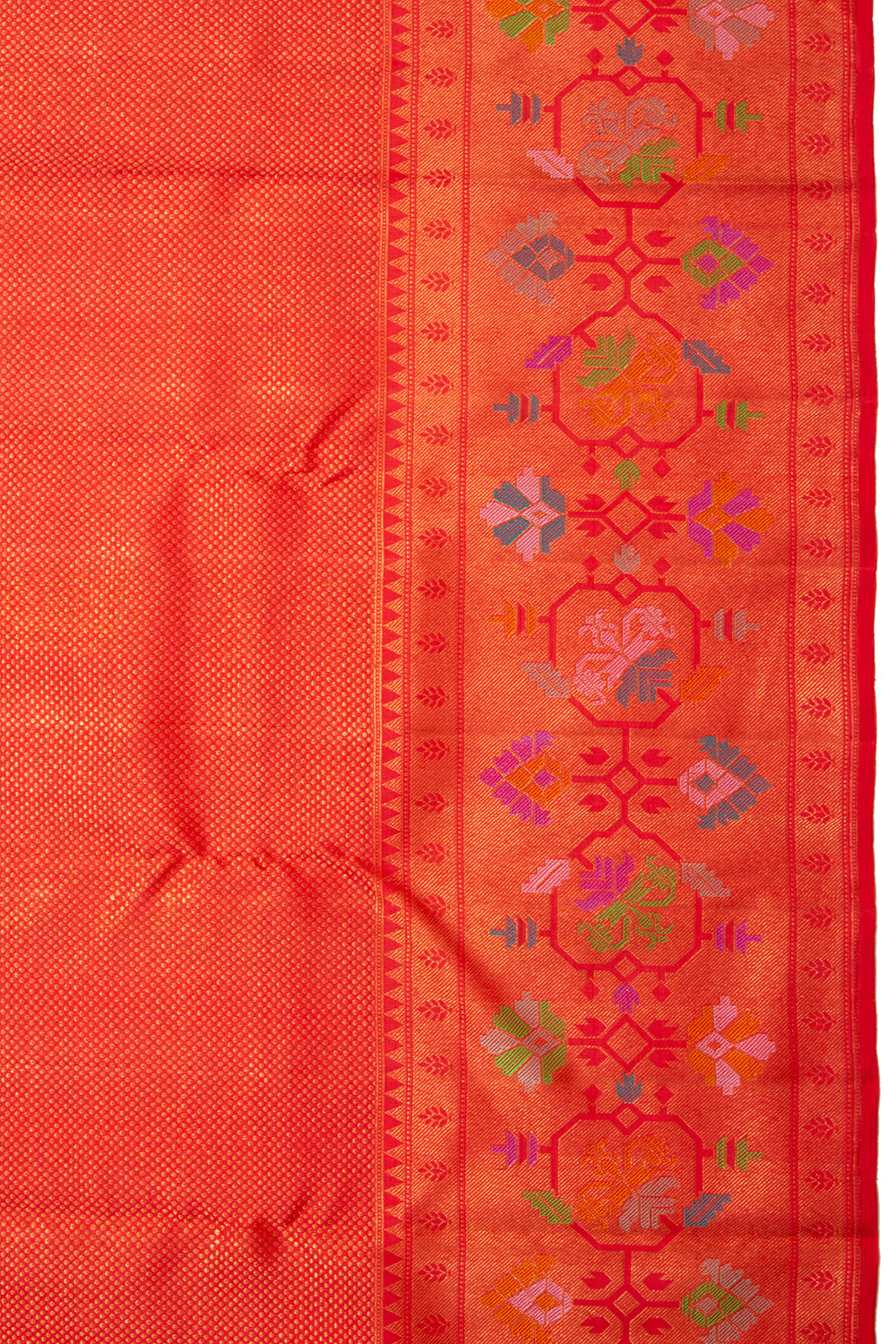 Kanchipuram Silk Tissue Brocade Red Saree