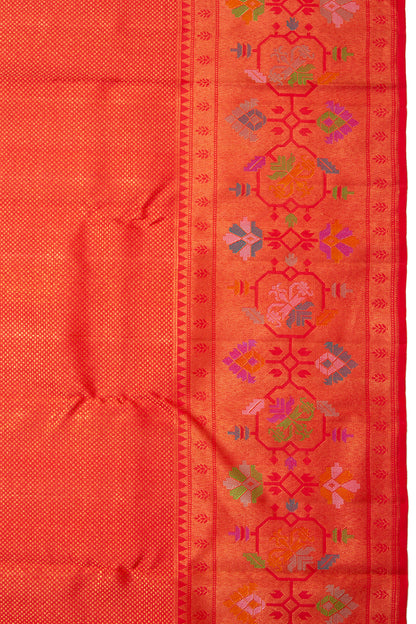 Kanchipuram Silk Tissue Brocade Red Saree