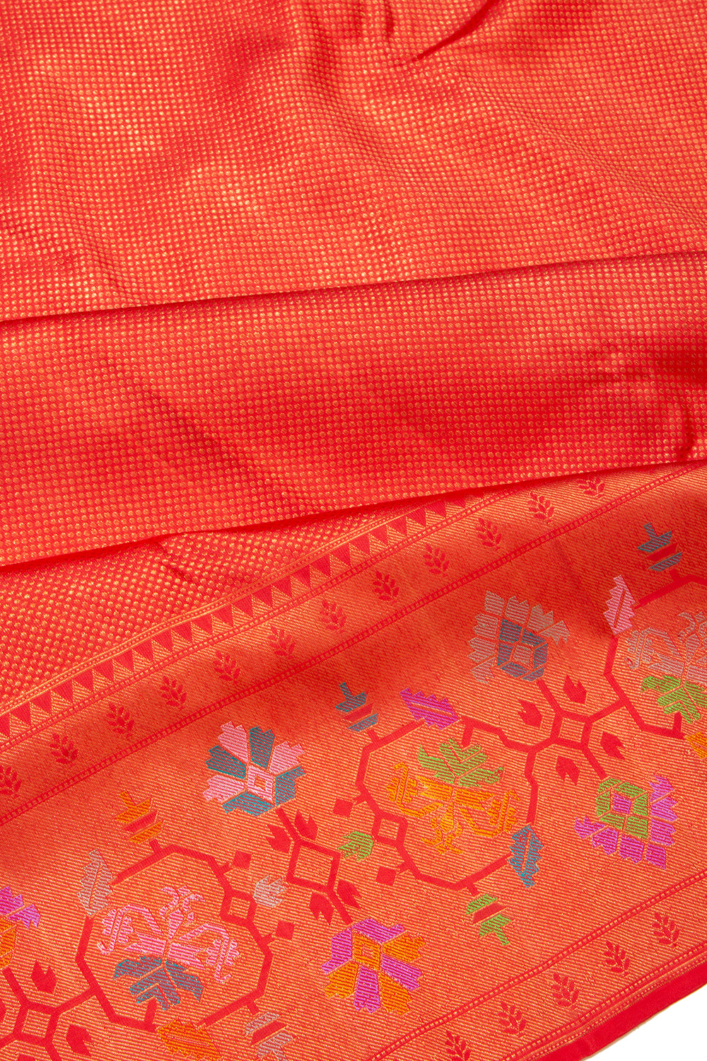 Kanchipuram Silk Tissue Brocade Red Saree
