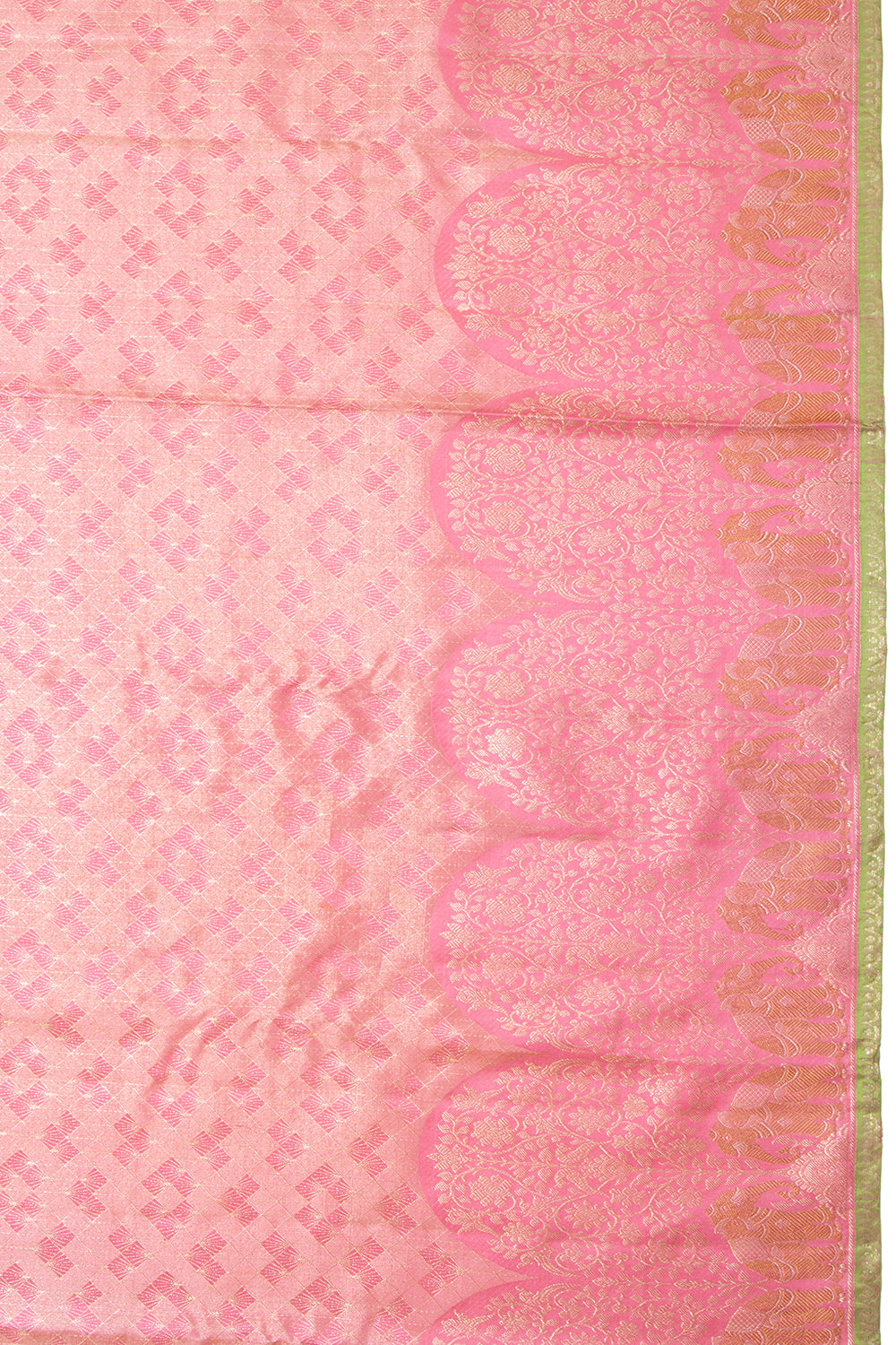 Kanchipuram Silk Brocade Baby Pink Saree