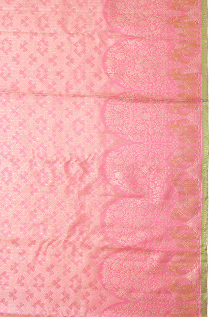 Kanchipuram Silk Brocade Baby Pink Saree