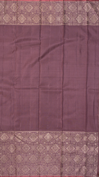 Kanchipuram Silk Tissue Vertical Lines Baby Pink Saree