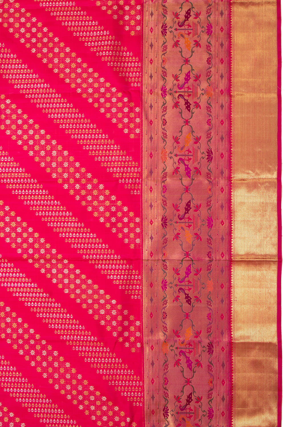 Kanchipuram Silk Brocade Pink Saree