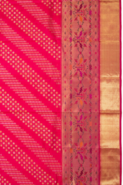 Kanchipuram Silk Brocade Pink Saree