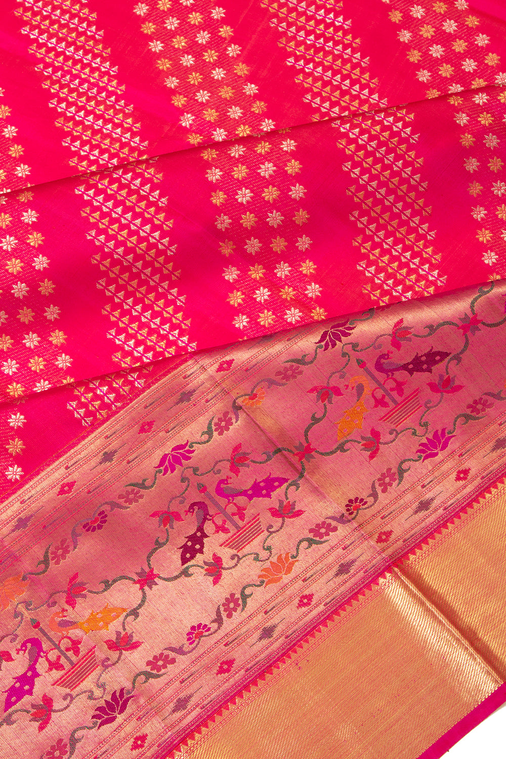 Kanchipuram Silk Brocade Pink Saree