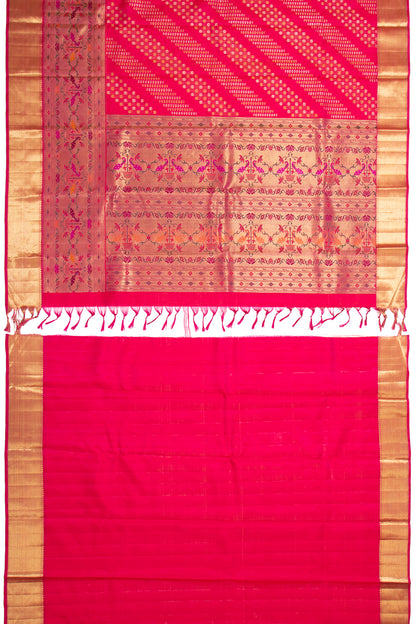 Kanchipuram Silk Brocade Pink Saree