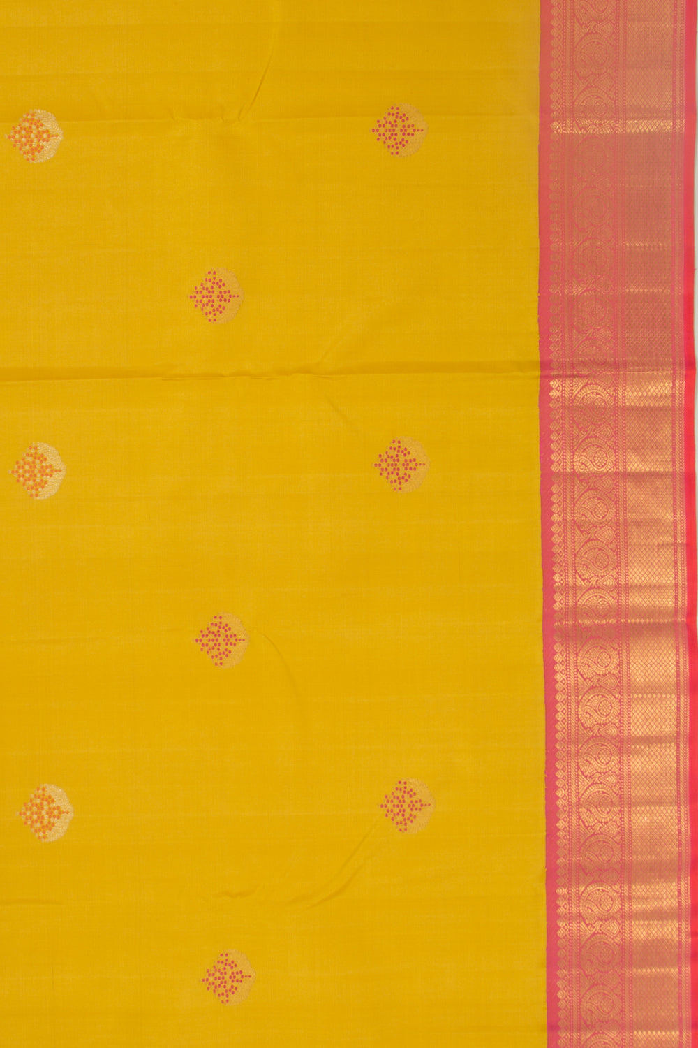 Kanchipuram Silk Butta Yellow Saree