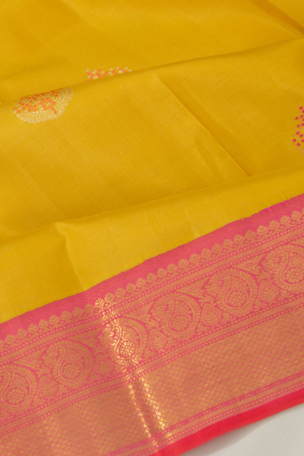 Kanchipuram Silk Butta Yellow Saree
