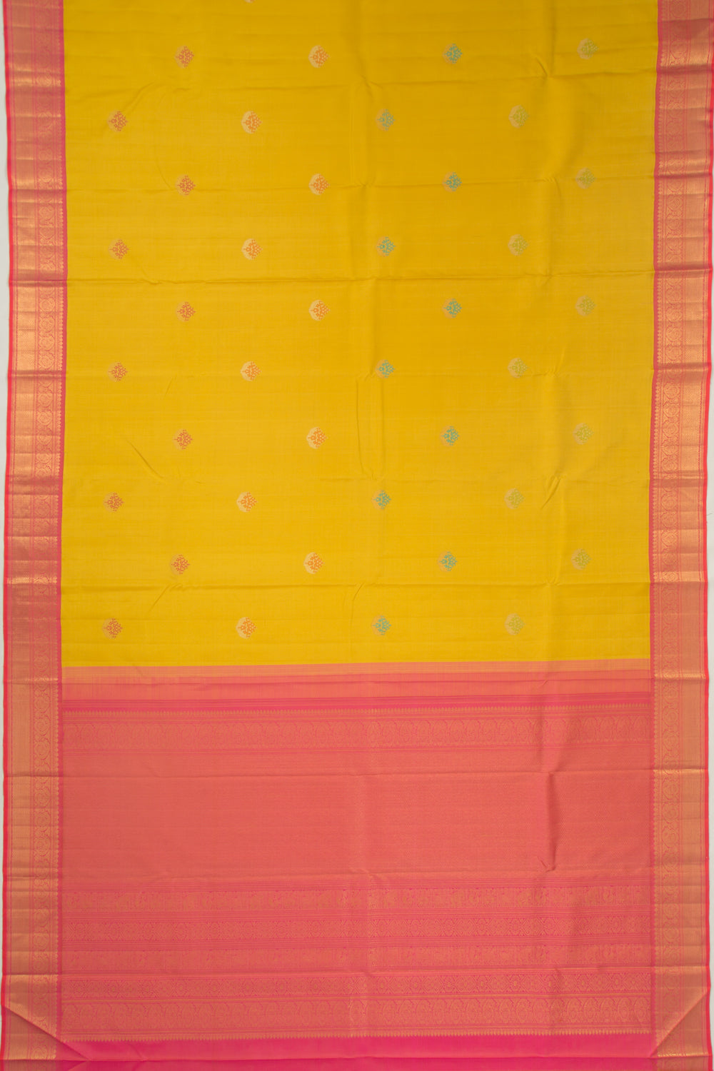 Kanchipuram Silk Butta Yellow Saree