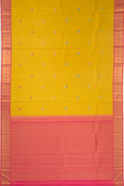 Kanchipuram Silk Butta Yellow Saree