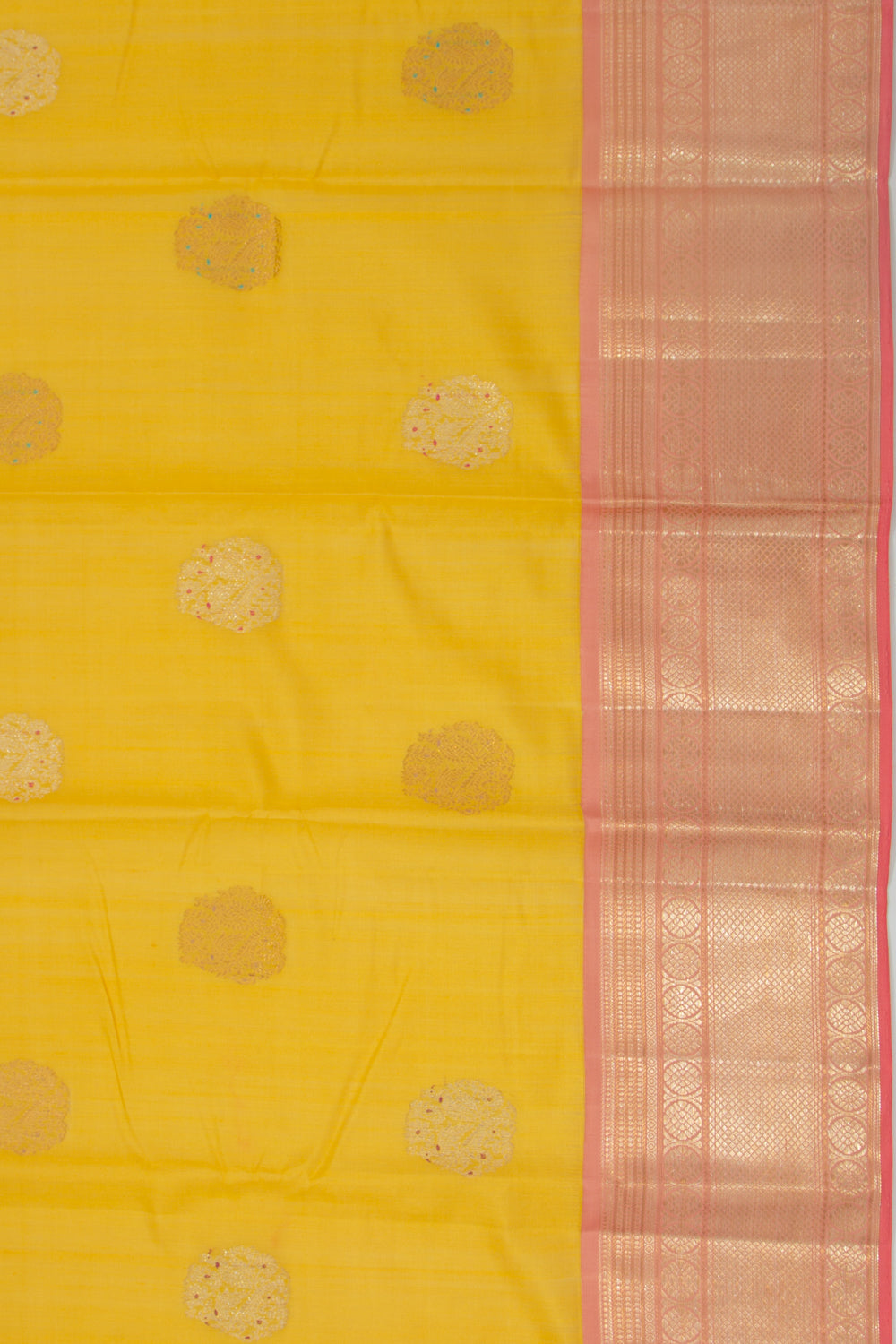 Kanchipuram Silk Butta Yellow Saree