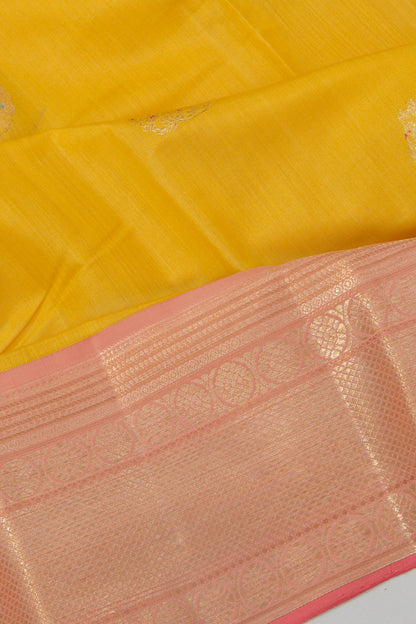 Kanchipuram Silk Butta Yellow Saree