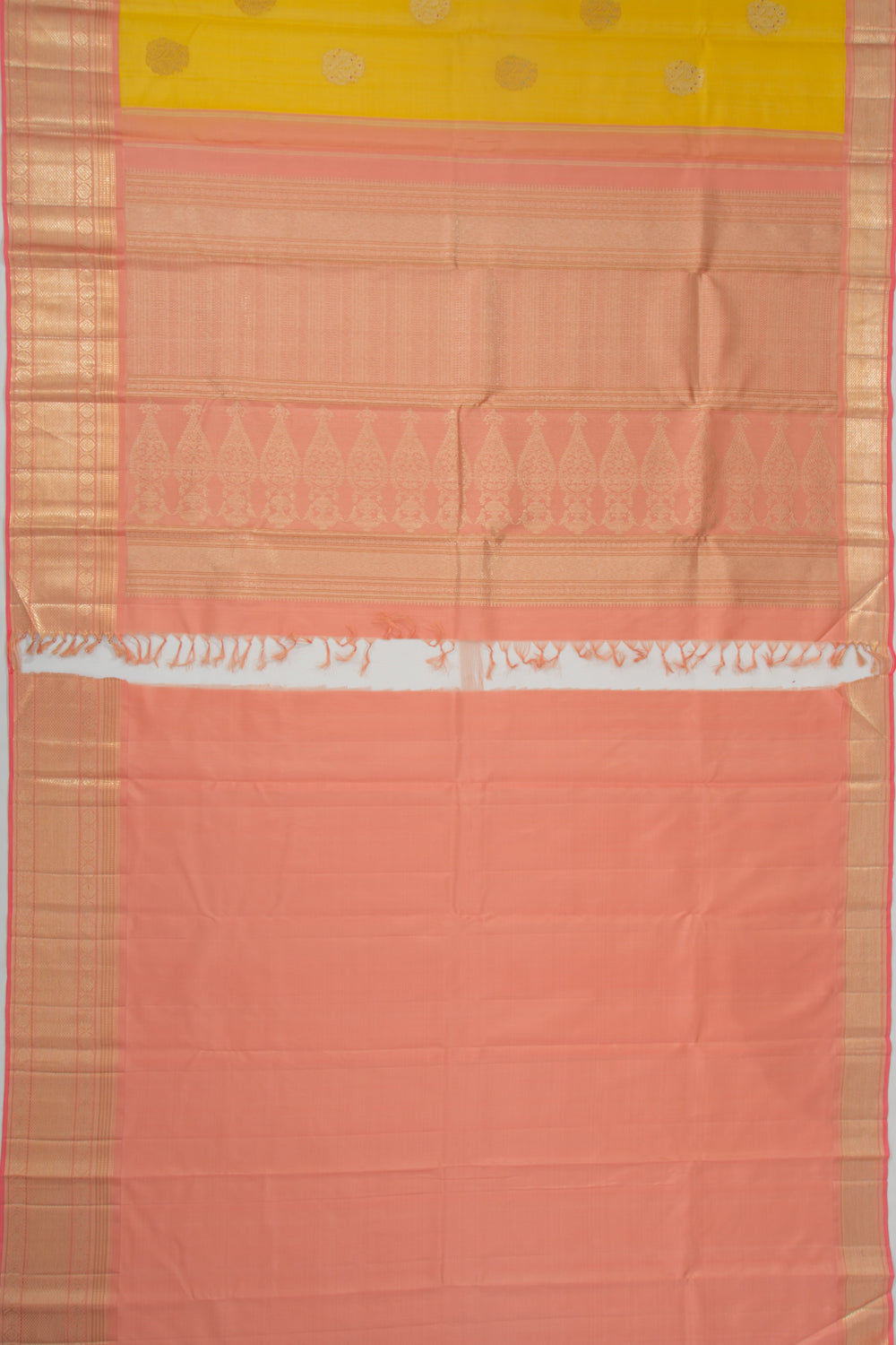 Kanchipuram Silk Butta Yellow Saree