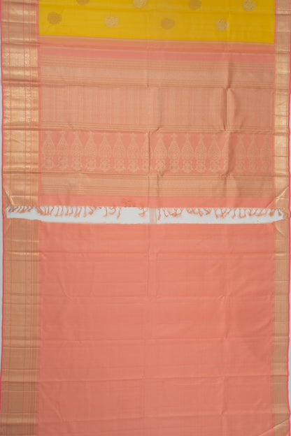 Kanchipuram Silk Butta Yellow Saree