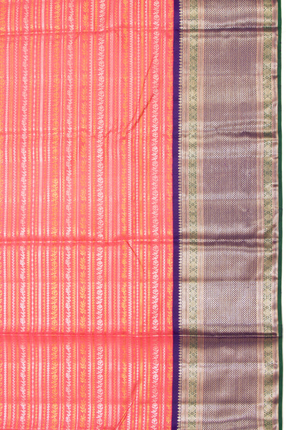 Kanchipuram Silk Brocade Peach Saree