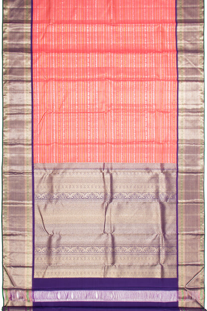 Kanchipuram Silk Brocade Peach Saree
