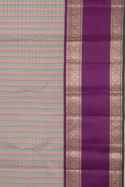 Kanchipuram Silk Checks Multicolour Saree