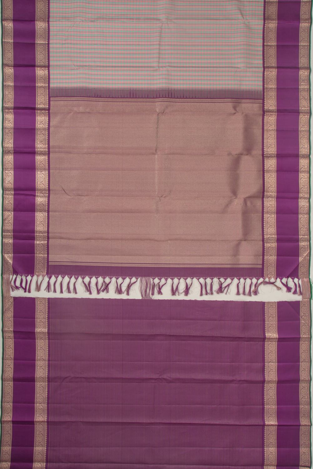 Kanchipuram Silk Checks Multicolour Saree