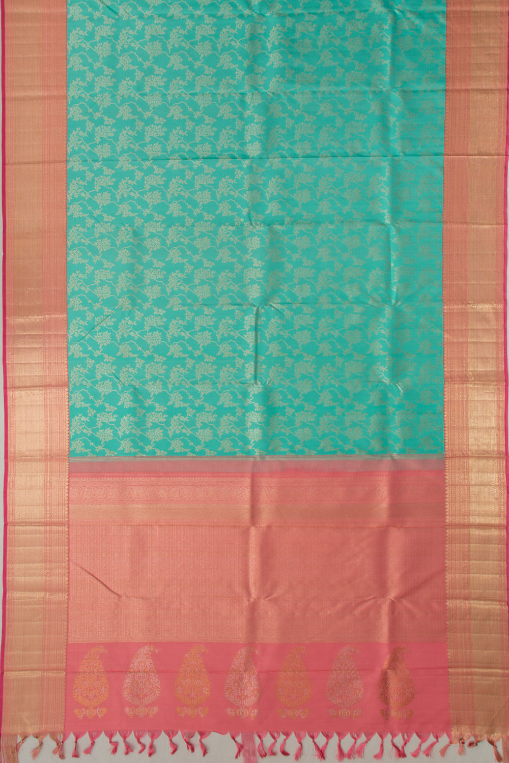 Kanchipuram Silk Jaal Sky Blue Saree