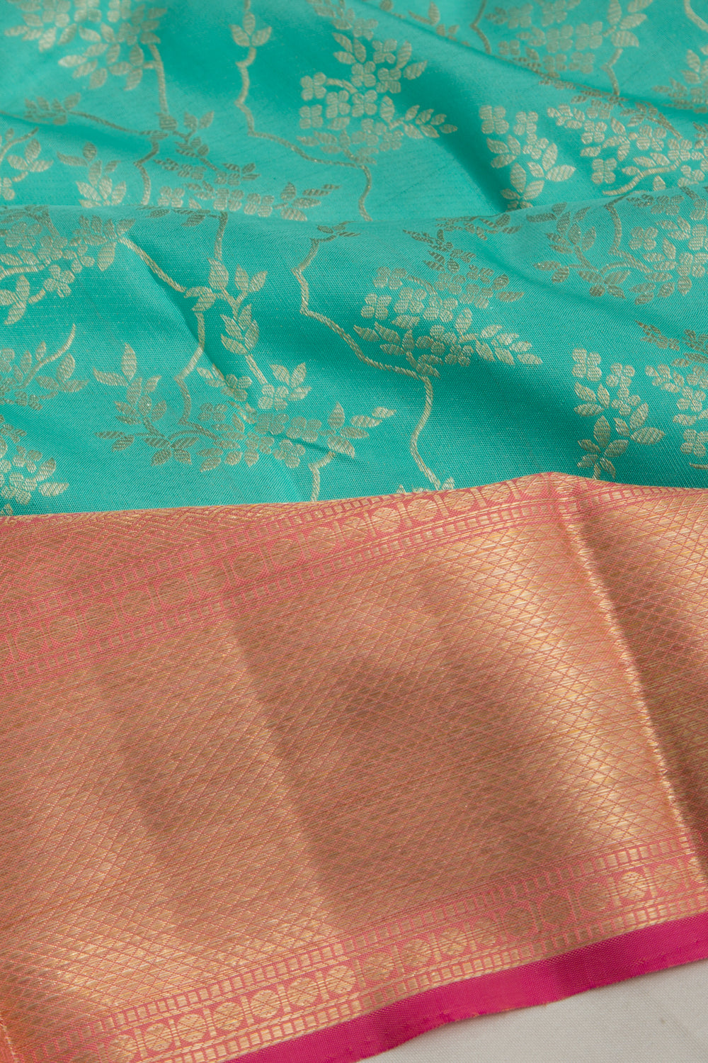 Kanchipuram Silk Jaal Sky Blue Saree
