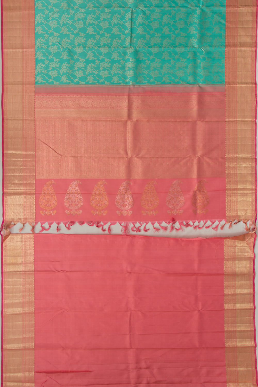 Kanchipuram Silk Jaal Sky Blue Saree