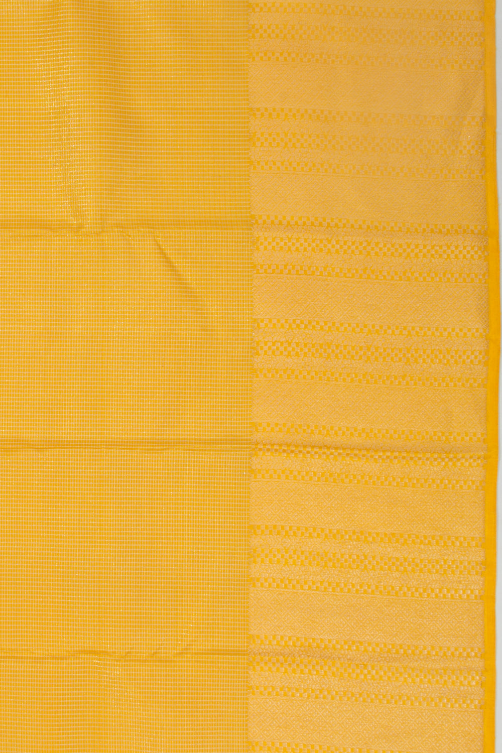 Kanchipuram Silk Checks Yellow Saree