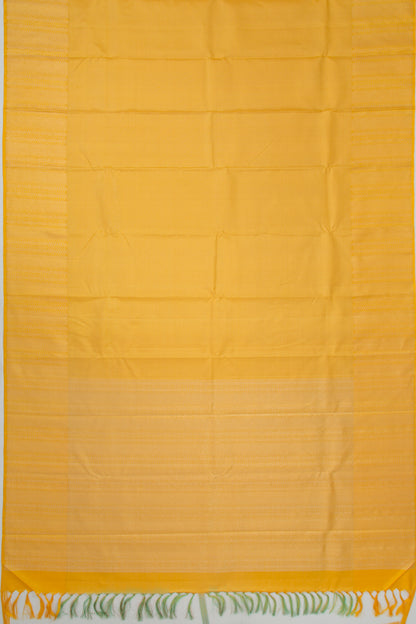 Kanchipuram Silk Checks Yellow Saree