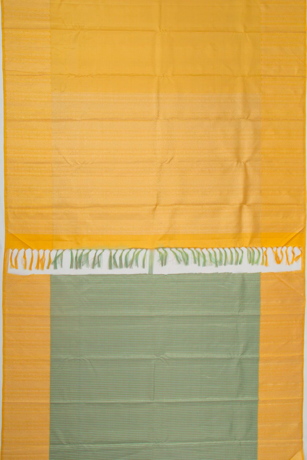 Kanchipuram Silk Checks Yellow Saree