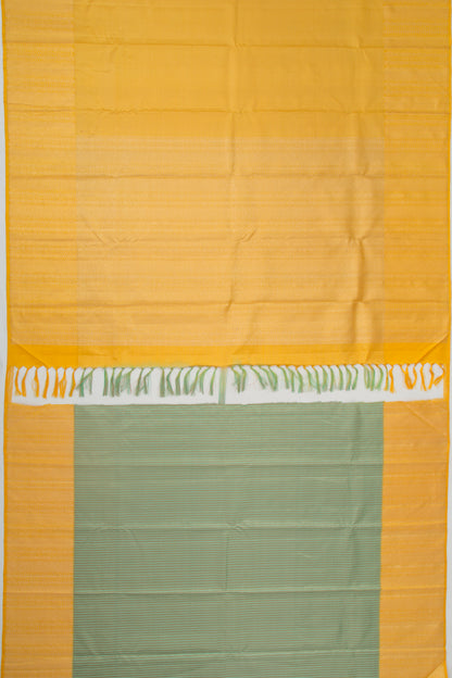 Kanchipuram Silk Checks Yellow Saree