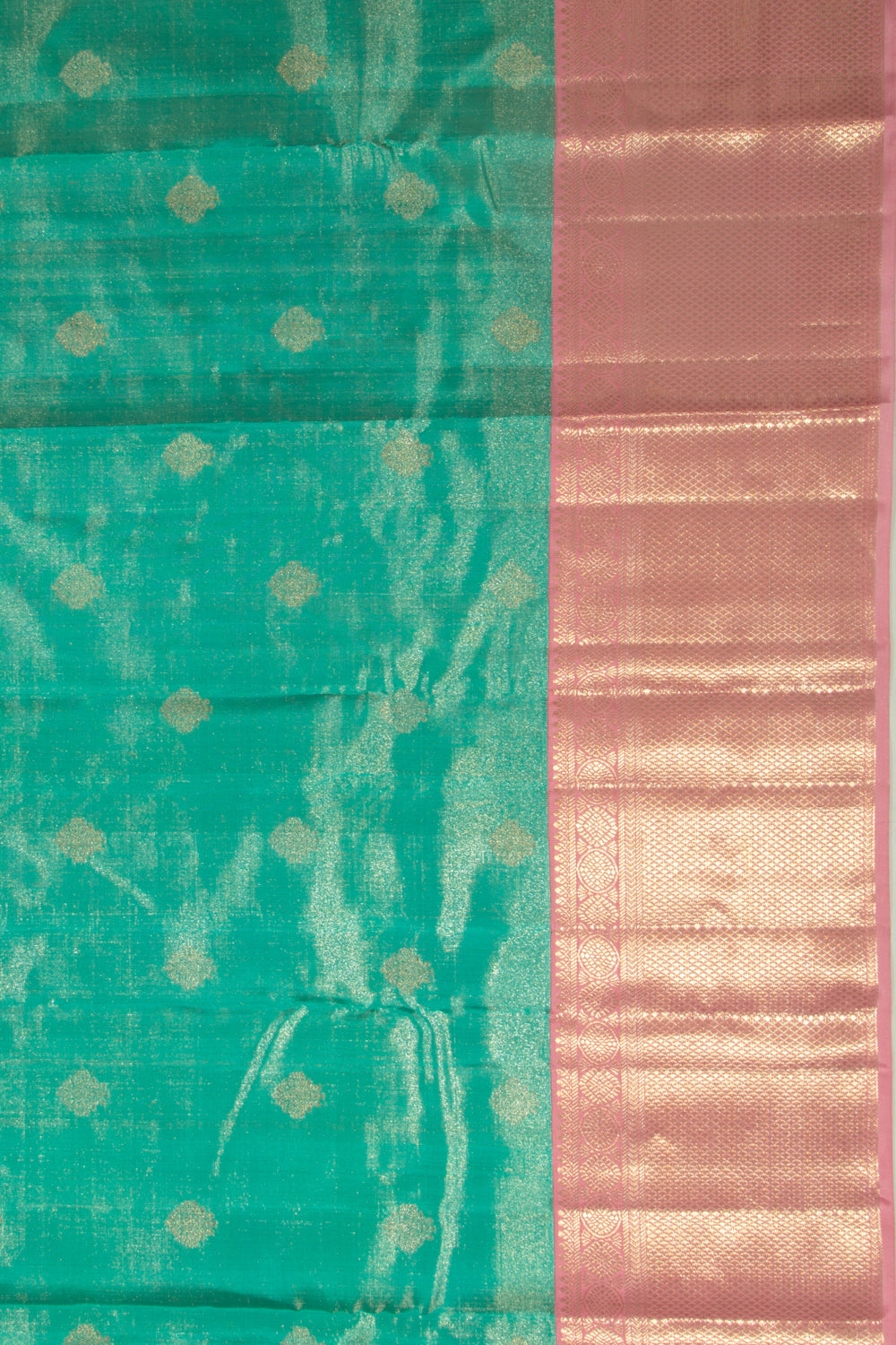 Kanchipuram Silk Tissue Butta Sea Green Saree