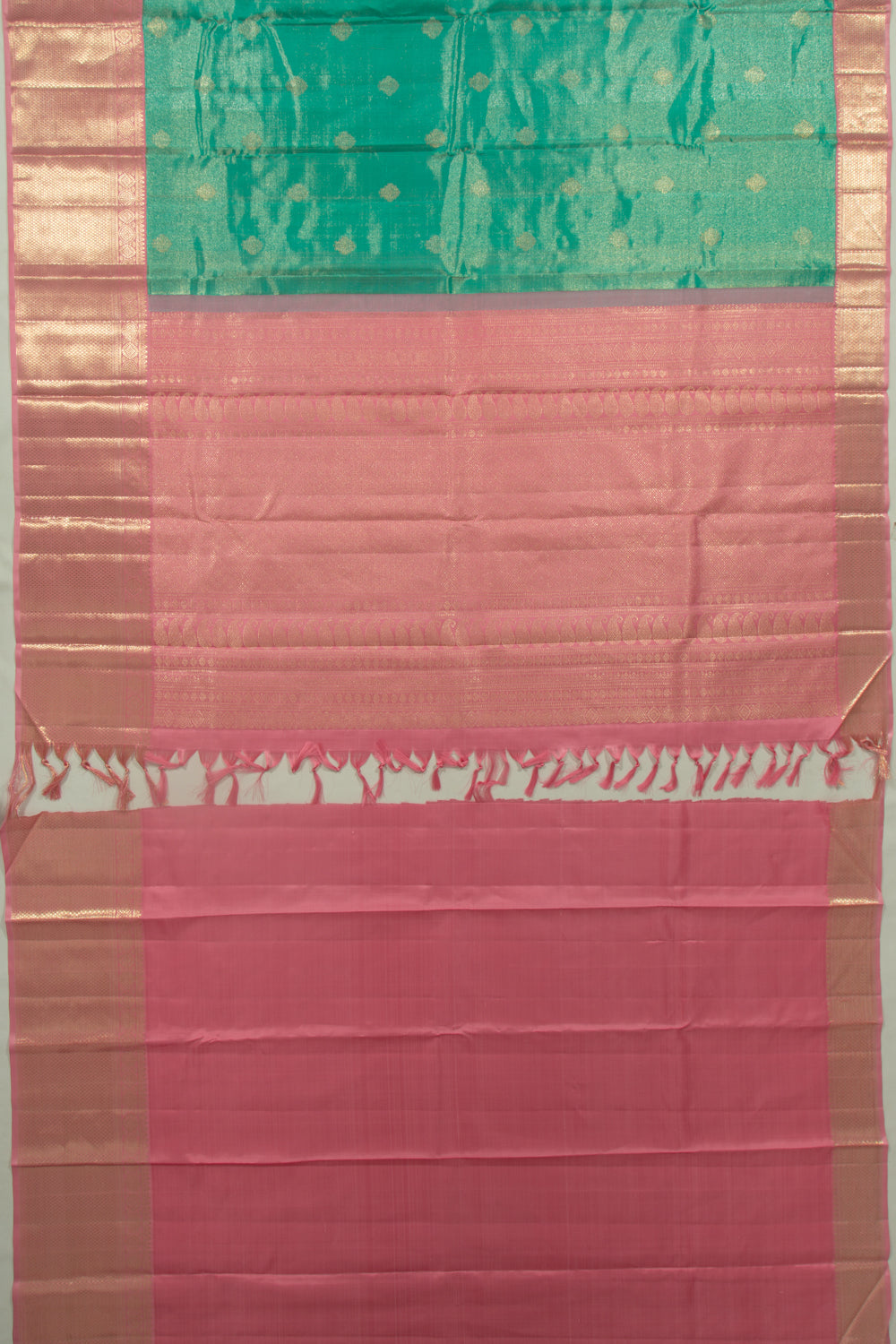 Kanchipuram Silk Tissue Butta Sea Green Saree