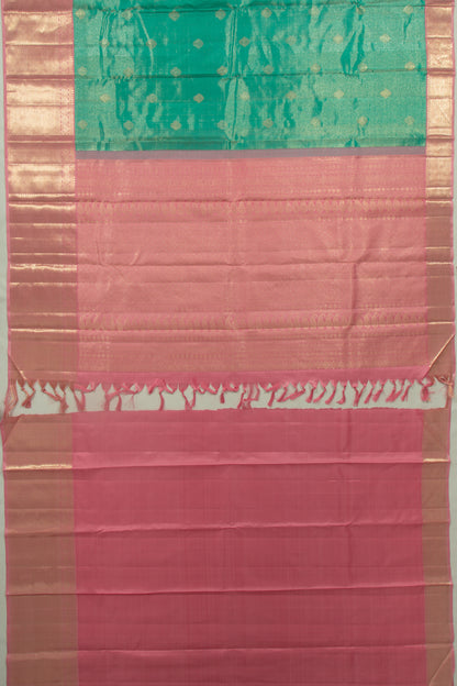Kanchipuram Silk Tissue Butta Sea Green Saree