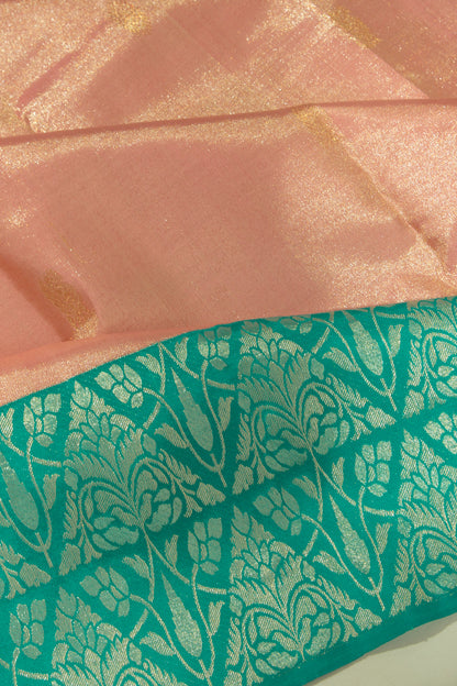 Kanchipuram Silk Tissue Butta Baby Pink Saree