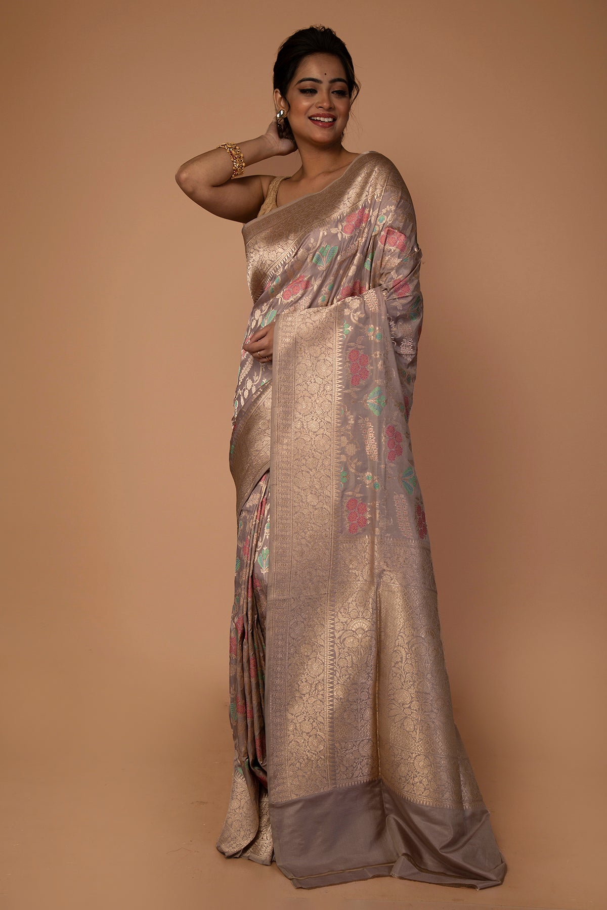Banarasi Silk Jaal Snuff Saree