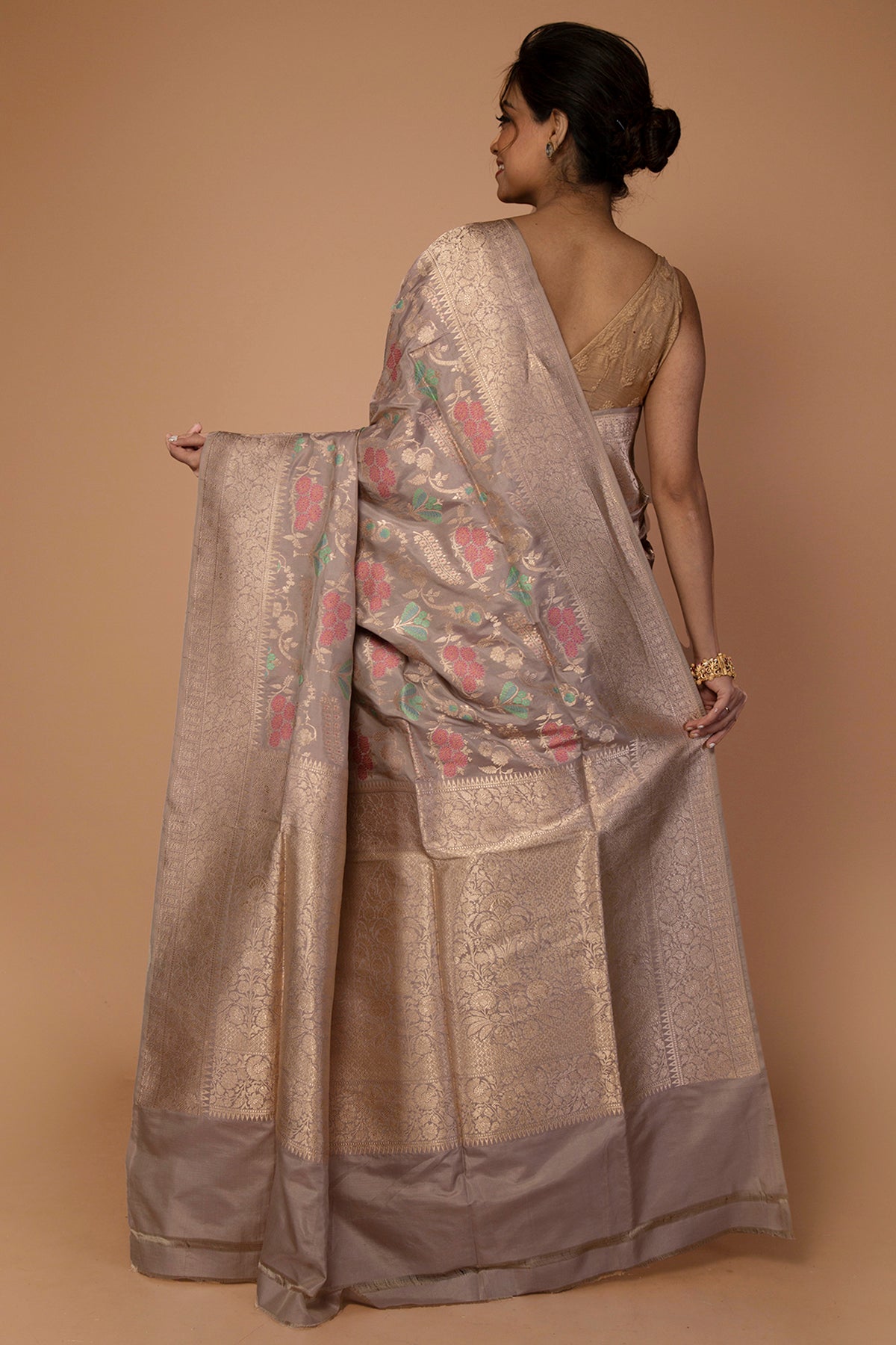 Banarasi Silk Jaal Snuff Saree