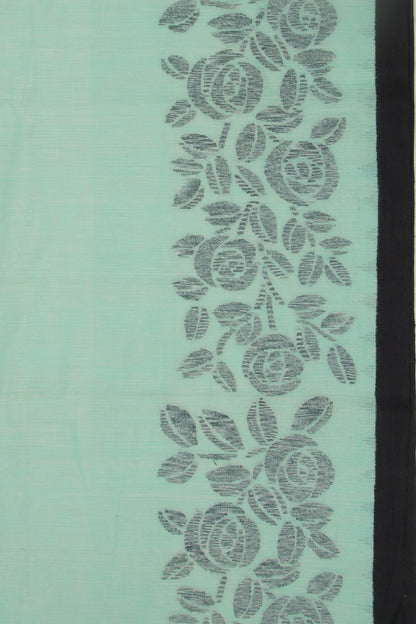Ponduru Handspun Cotton Plain Green Saree