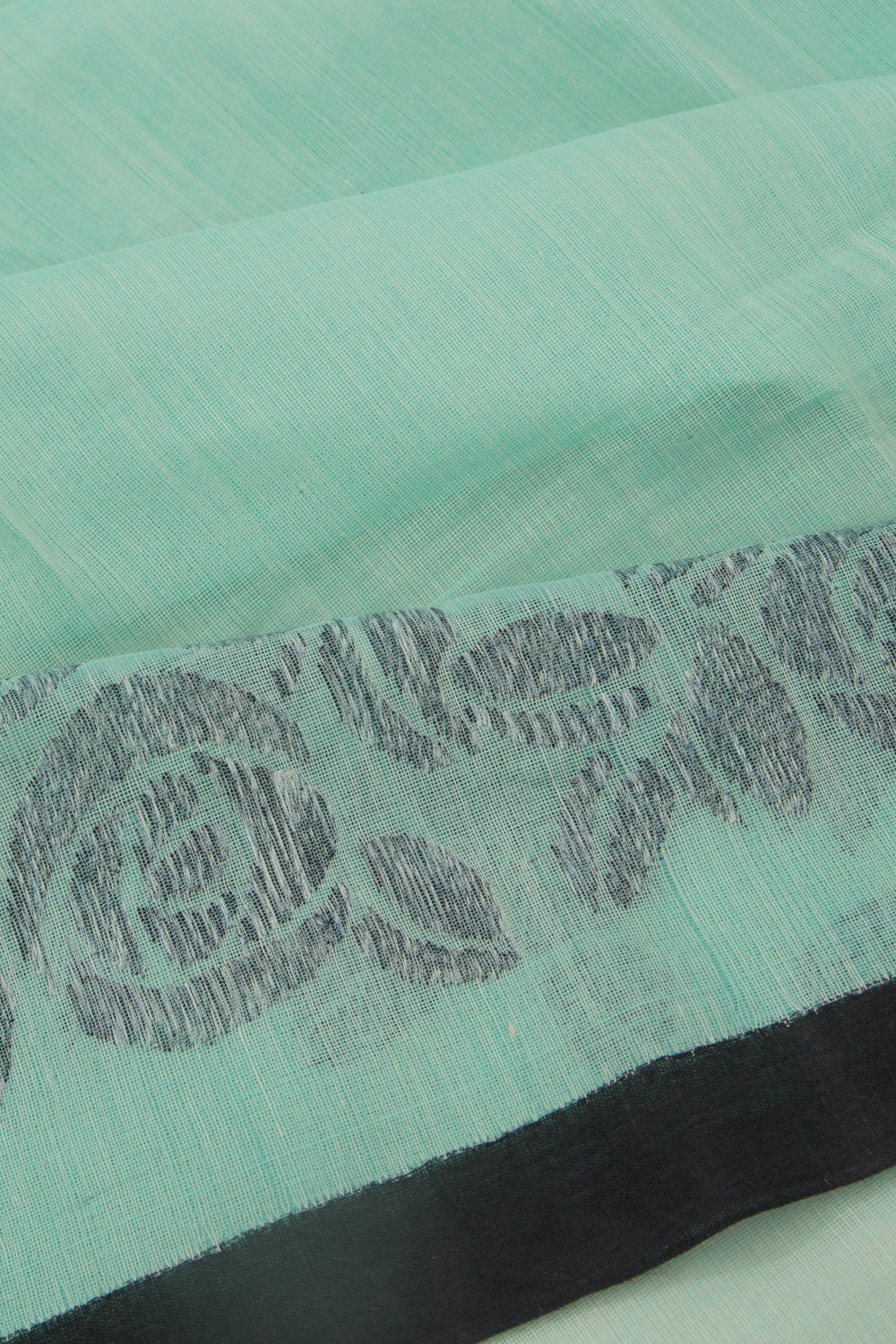 Ponduru Handspun Cotton Plain Green Saree