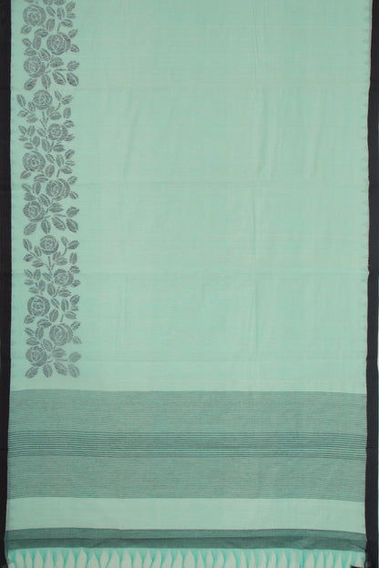 Ponduru Handspun Cotton Plain Green Saree