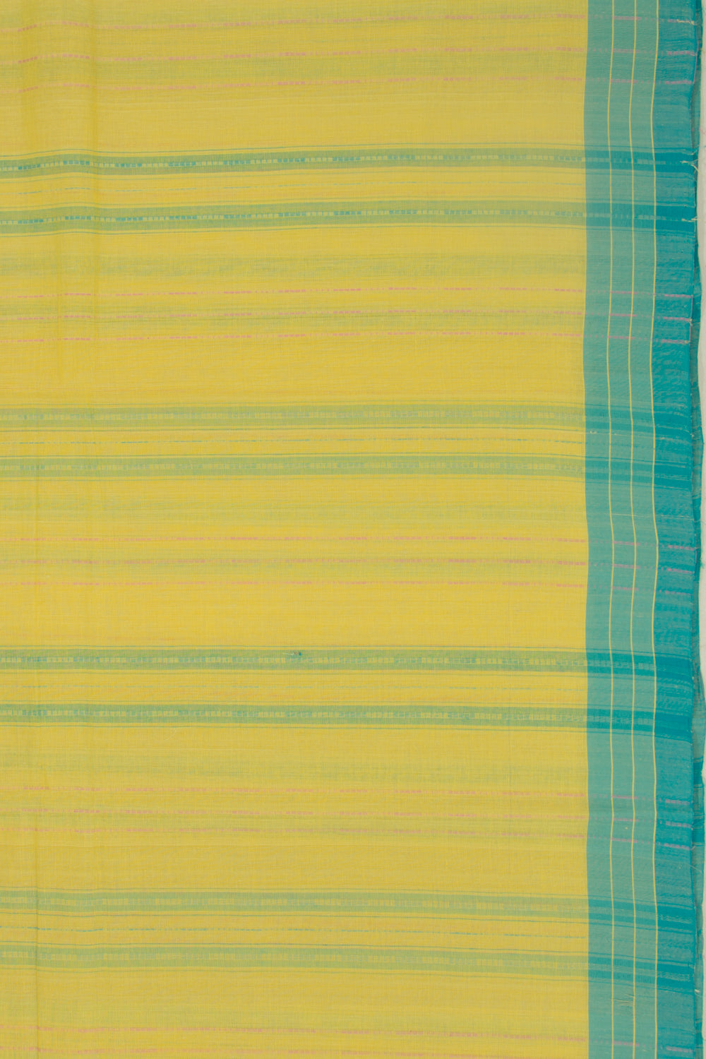 Ponduru Handspun Cotton Vertical Lines Yellow Saree