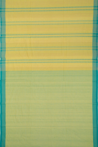 Ponduru Handspun Cotton Vertical Lines Yellow Saree