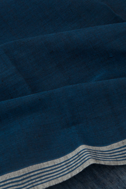 Ponduru Handspun Cotton Plain Blue Saree