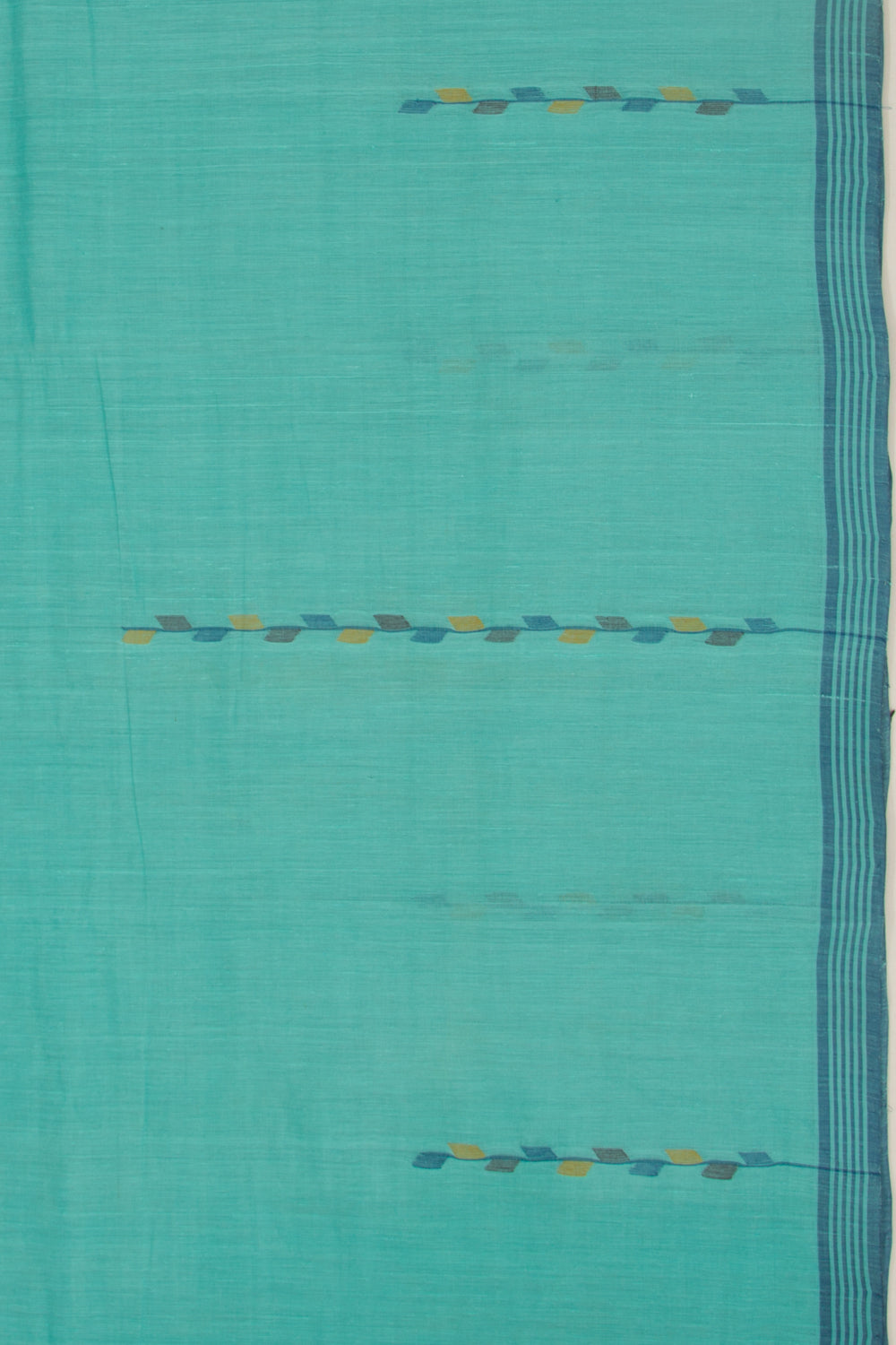 Ponduru Handspun Cotton Plain Sea Green Saree