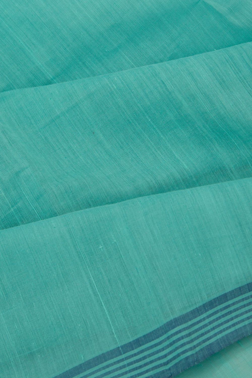 Ponduru Handspun Cotton Plain Sea Green Saree