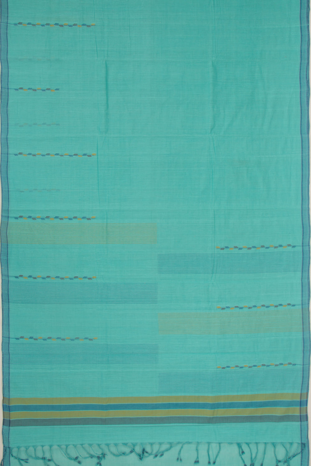 Ponduru Handspun Cotton Plain Sea Green Saree