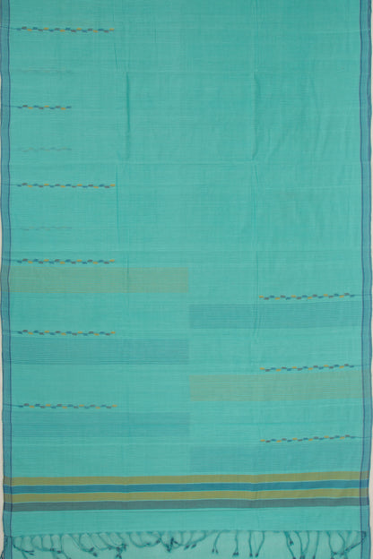 Ponduru Handspun Cotton Plain Sea Green Saree